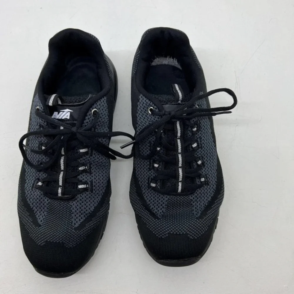 Avia black athletic lace up sneaker tennis shoes women fitness athletics size 10